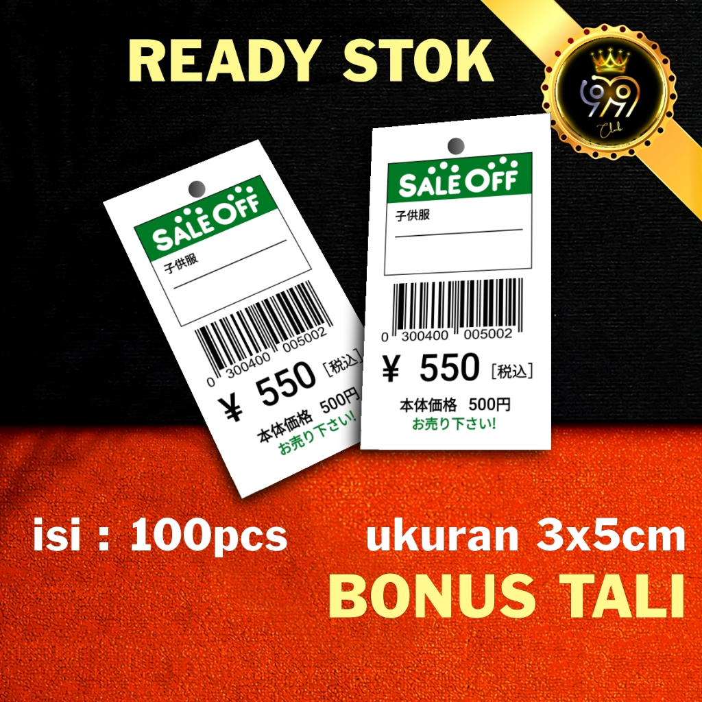 

Hang Tag Label Baju Bonus Tali Hangtag 3x5 100 pcs Hantag Handtag Murah Handstag Hangtags Hanstag Hentek baju anak Nemtek Price Tag Lebel Harga Merek Baju Lebel Label Baju import Label Pakaian Cetak Hangtag Label Baju label kertas price tag