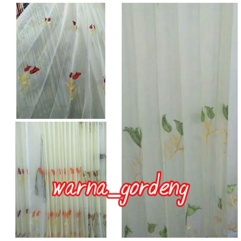 vitrase bordir / vitrase bordir bunga