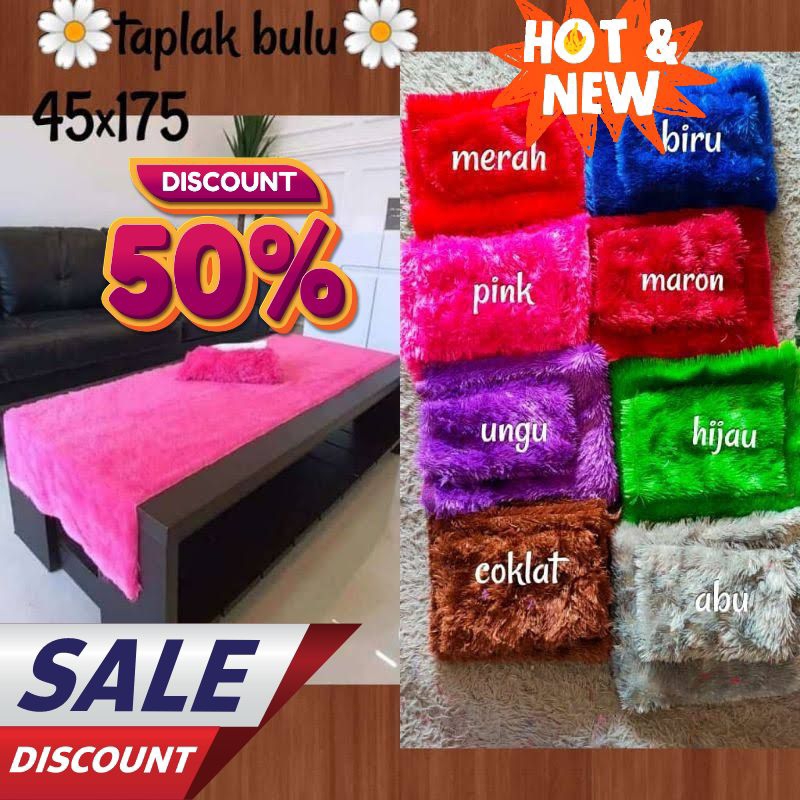 Taplak Meja Bulu Rasfur Korea Import