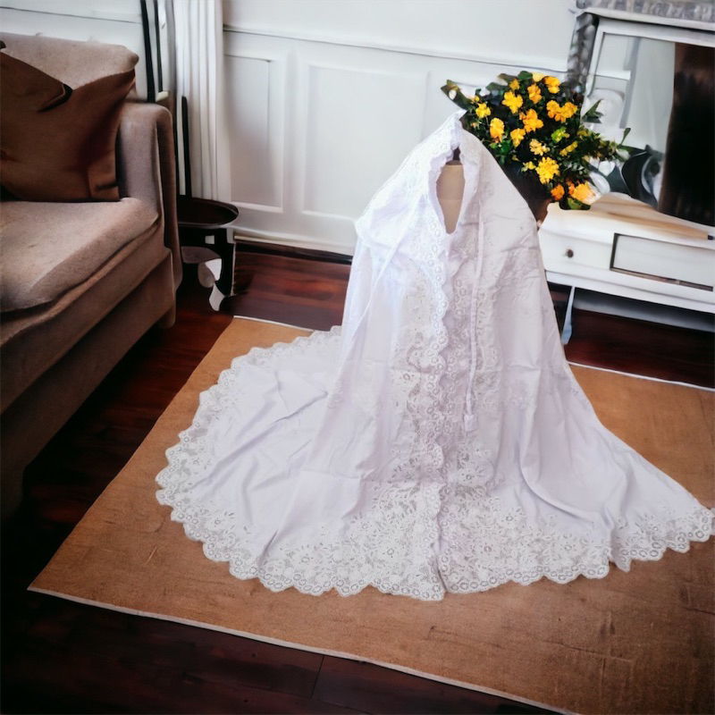 Mukena Terbaru Premium KD putih bordiran khas Kota Pariaman