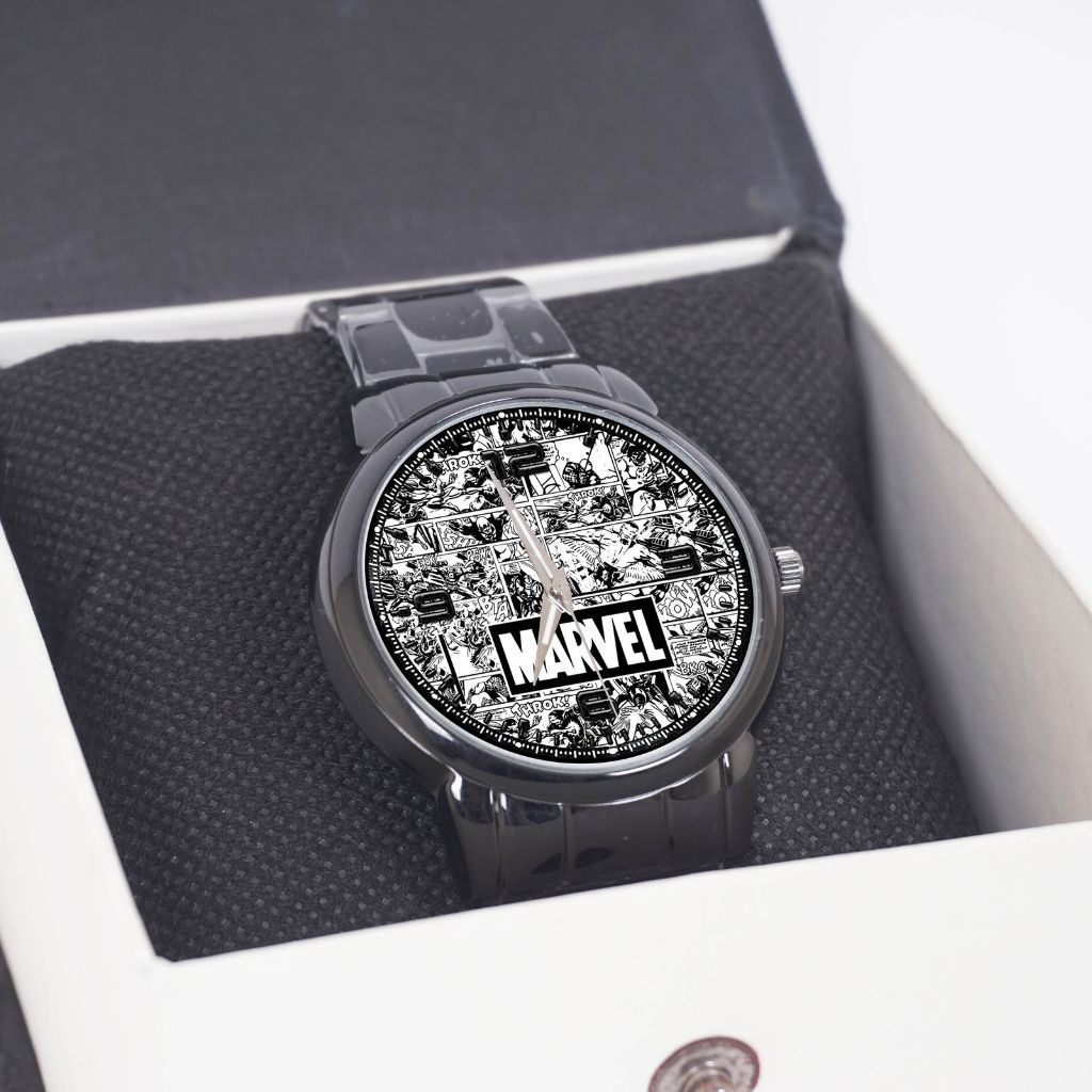 Jam Tangan Pria Keren Stainless New Logo Custom Marvel
