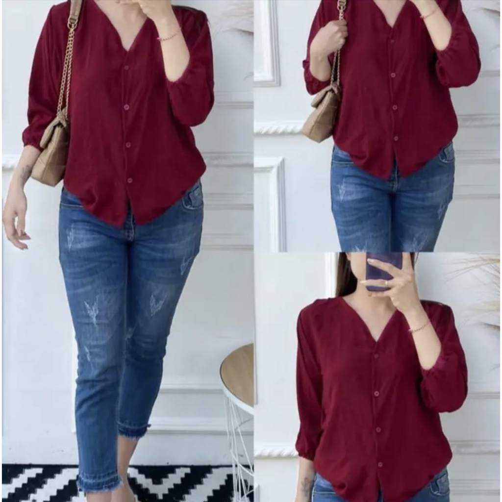 Original Atasan Wanita Tranding Zora Top/Kemeja Crinkle/Atasan Wanita Casual/Atasan Wanita Terbaru