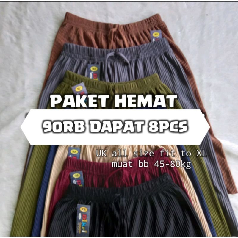 CELANA WANITA KEKINIAN / CELANA KULOT PLISKET PENDEK / CELANA PENDEK JUMBO