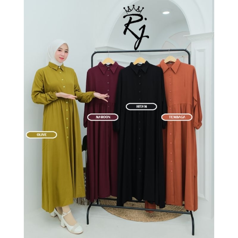 ayunda midi dress twill ori rj ristjaya