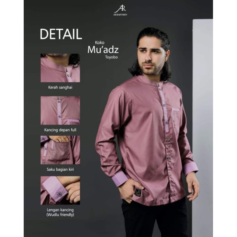 KOKO MU'ADZ BY ARRAFI HIJAB X ARRAFI MEN✓ATASAN KOKO LENGAN PANJANG DEWASA✓