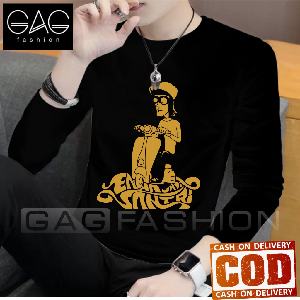 Kaos Distro SANTRI Lengan Panjang/kaos Lengan Pendek -Kaos Santri Salafy/KD048 Kaos Pria/Wanita