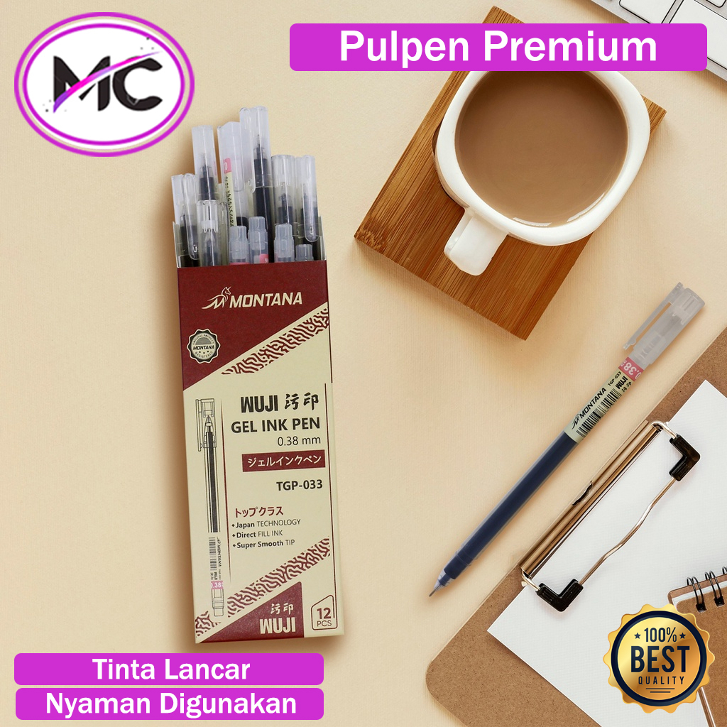 

Pulpen Gel Premium Pena Tinta Cair Ballpoin Gel Ink Pen Alat Tulis