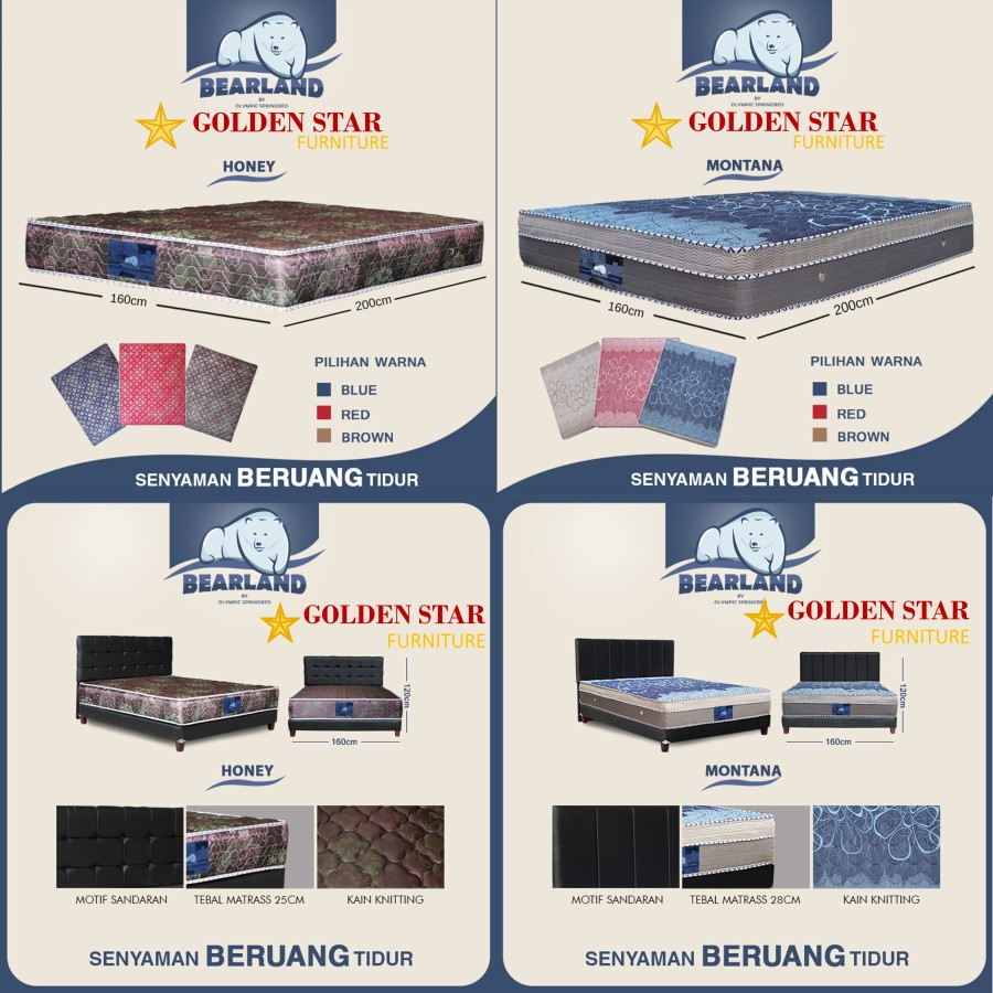 Kasur Springbed 120x200 Bearland Olympic / SET spring bed 120 PROMO