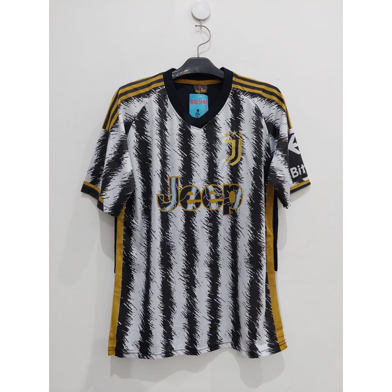 Baju Bola Jersey Futsal Pria Dewasa Sablon Murah Lokal Club Stripe Emas