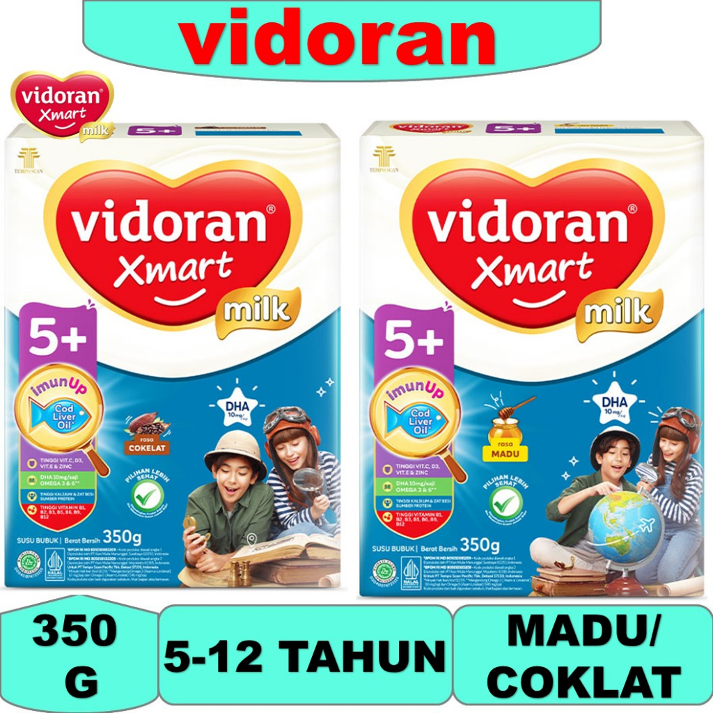 

Susu VIDORAN XMART 5 + rasa cokelat dan madu kemasan 350 gr vidoran coklat vidoran madu