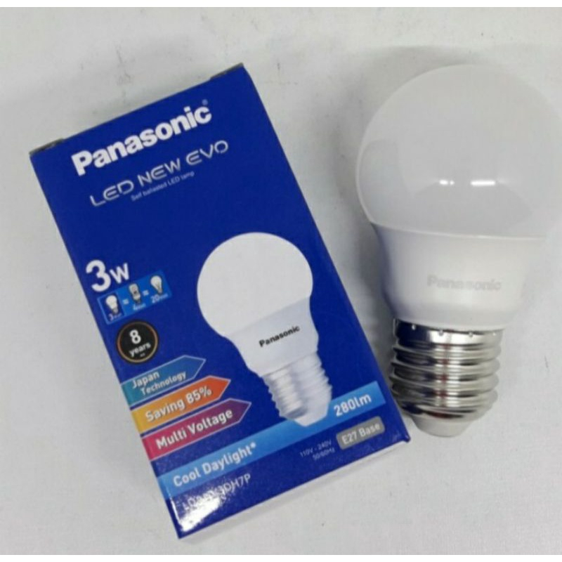 Lampu LED Panasonic New Evo 3 Watt Putih |Bohlam LED |Lampu LED 3 Watt