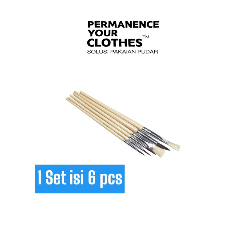 

Permanence Your Clothes - Kuas Lukis Cat Air Cat Minyak Akrilik Round Flat Brush Per Pcs Set