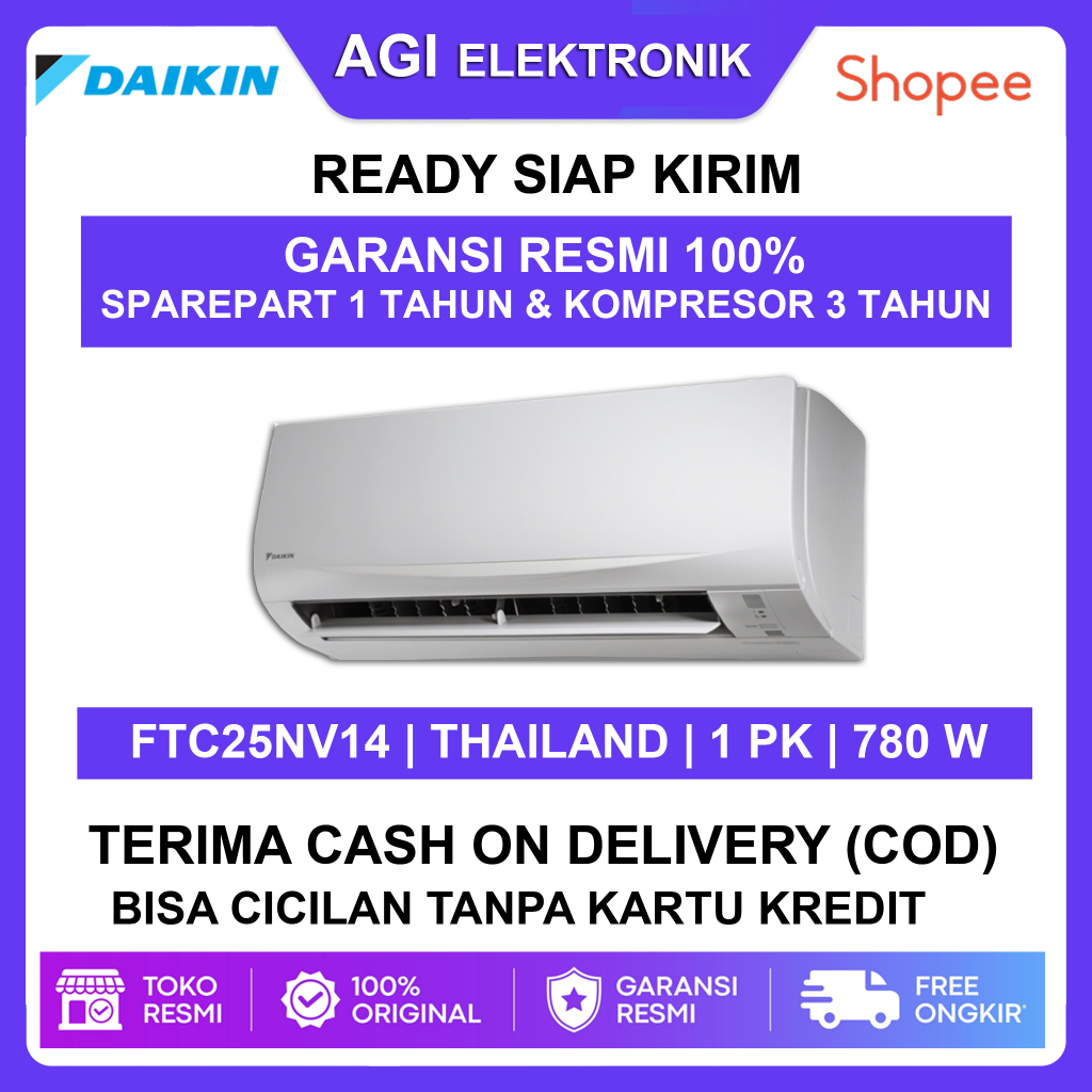 Daikin AC Split 1 PK Standard R32 Thailand 780w Freon R32