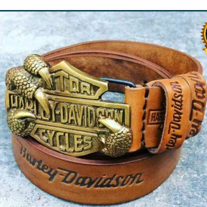 Sabuk Harley Davidson Ikat Pinggang kulit Asli - Sabuk Pria Kulit Asli - Gesper Harley Davidson
