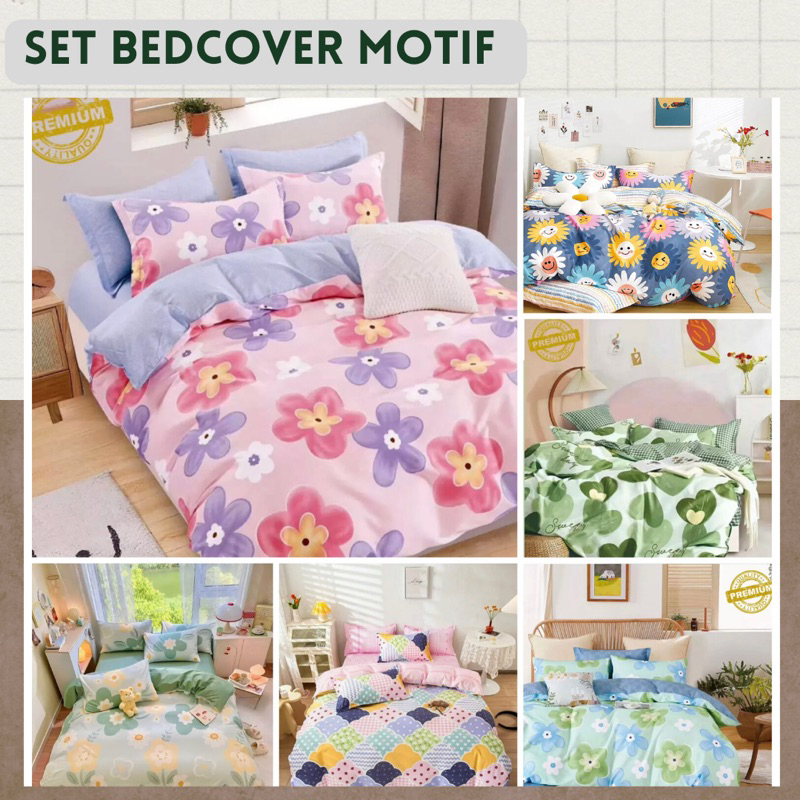 [20 Motif] SET Bedcover Motif Aesthetic - Set Sprei Bedcover
