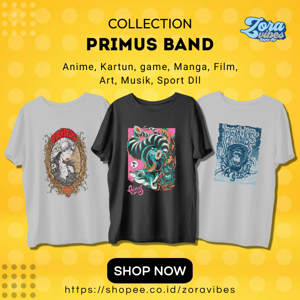 Kaos Primus Band Tour Tshirt Unisex