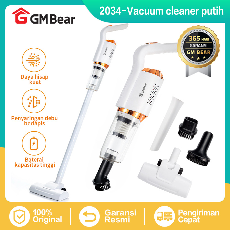 GM Bear 2034 Vacuum Cleaner - Penyedot Debu Cordless Putih Kombinasi Rose Gold 20000Pa