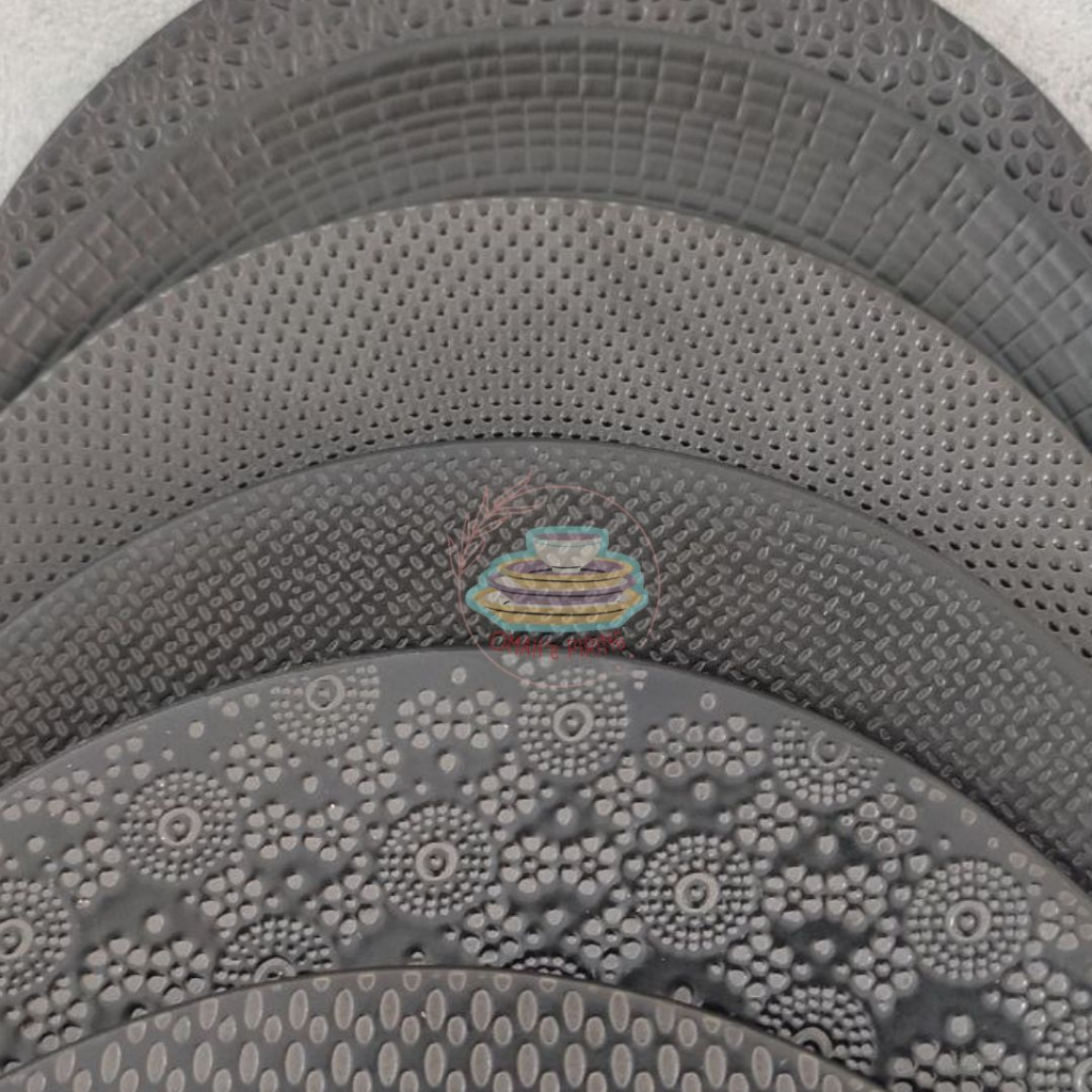 Black Series Salad Plate / Piring Saji Hitam / Piring Keramik Hitam / Piring Appetizer / Piring Maka