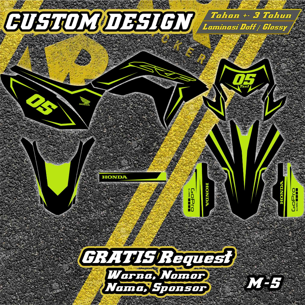 Stiker Decal CRF , D-tracker , KLX , GORDON MAX DECAL custom decal klx dtracker crf variasi sticker 