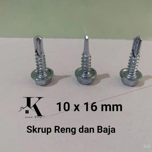 Baut Baja Ringan 10x16mm / Baut Reng / Skrup Baja dan Reng / Mur Baja