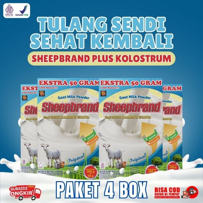 

4 BOX SHEEPBRAND PLUS KOLOSTRUM SUSU KAMBING ETAWA BUBUK ORIGINAL MADU MURAH ATASI NYERI LUTUT TULANG SENDI ASAM URAT BATUK MENAHUN ASMA PARU-PARU