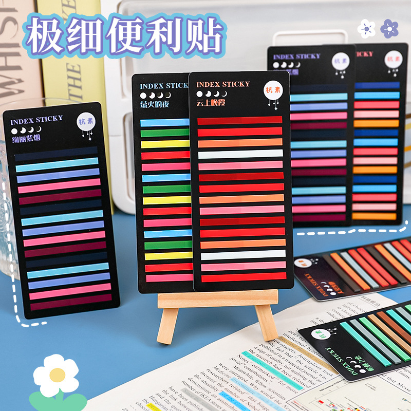 

COD 300pcs Long Strip Index Stabilo PET waterproof / Index Flag Pembatas Penanda Mark Page Marker Binder / key mark sticker / index sticky note