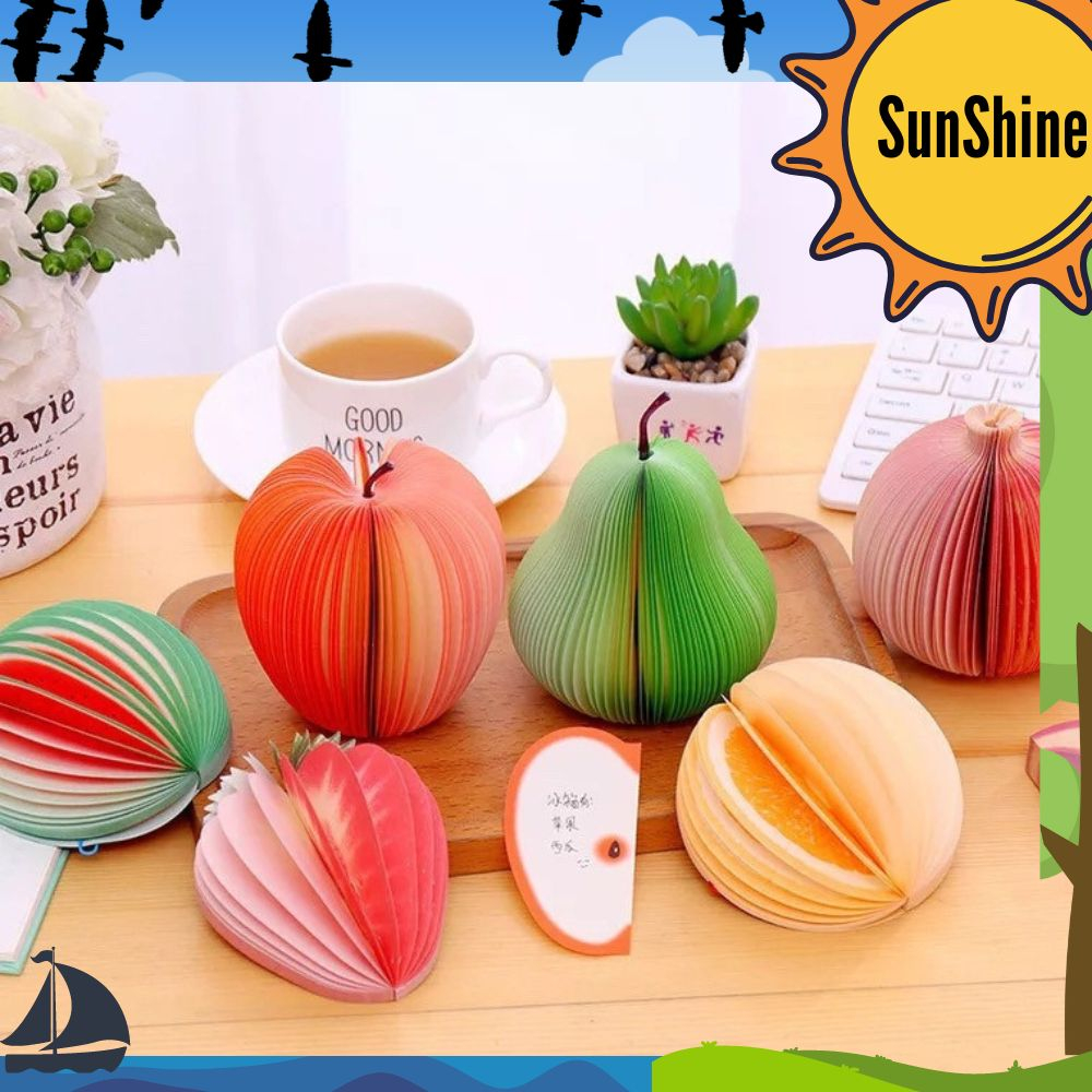 

✨ Sunshine Fancy ✨ 100 Lbr Sticky Note / Memo Pad Cute Mini Fruits AT0031