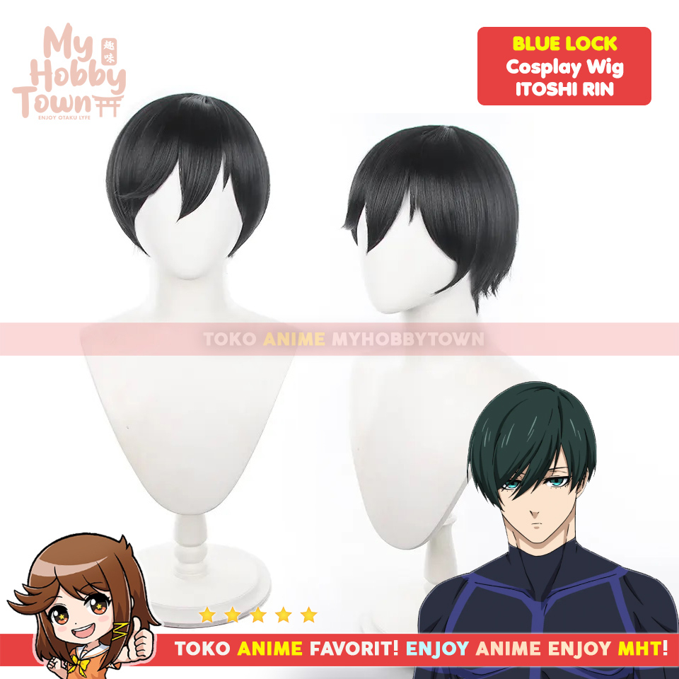 Wig Cosplay Anime Blue Lock : Itoshi Rin Rambut Palsu