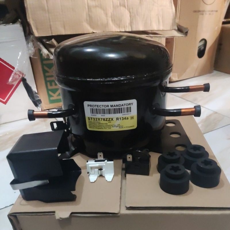 (BARU) Kompresor kulkas 1 pintu Toshiba Tipe ST32X78ZZX UK 1/8 original R134a