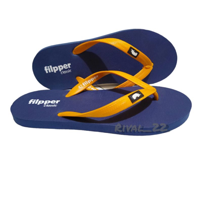 SANDAL FILPPER navy kuning uk 33 - 47, sandal anak dewasa jumbo sandal jepit bukan sandal fipper buk