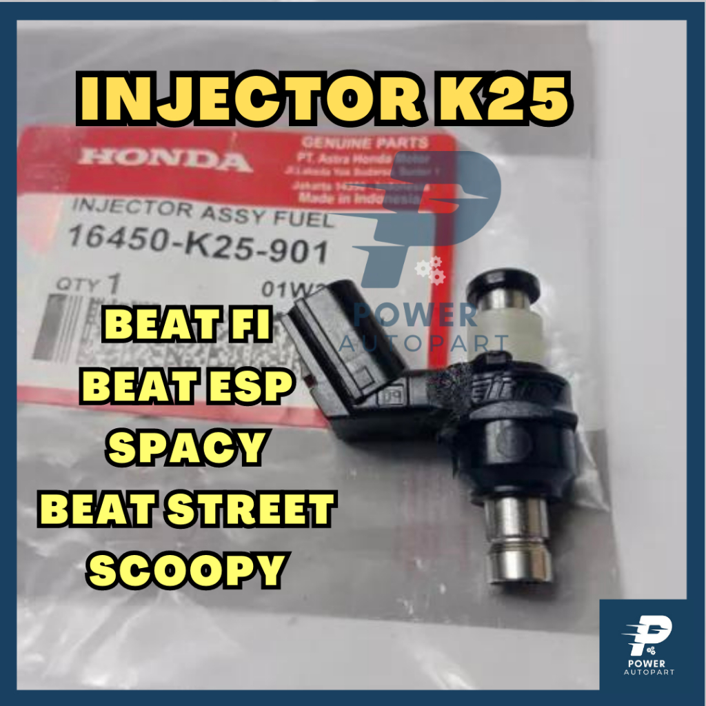 INJECTOR HONDA K25 TANPA SAMBUNGAN MOTOR BEAT ESP, VARIO 110, SCOOPY, SPACY, BEAT FI, BEAT STREET - 