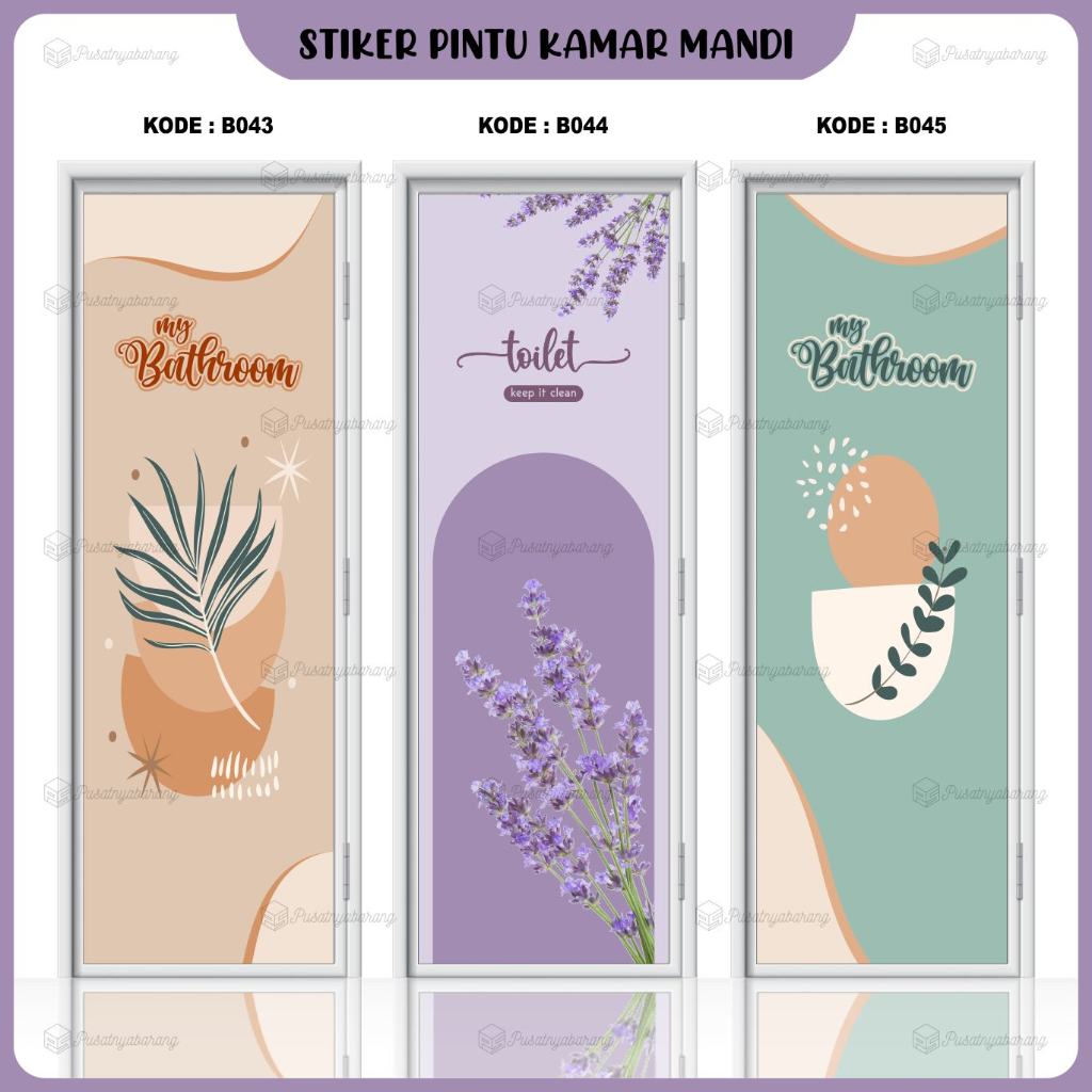 Stiker Pintu Toilet Kamar Mandi Motif Aesthetic Minimalis Modern Wallpaper Kamar Mandi Anti Air