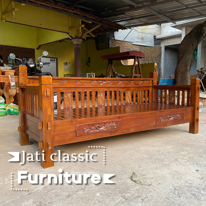 kursi bale bale minimalis / kursi jati / bangku santai / kursi kayu jati / bangku bale bale