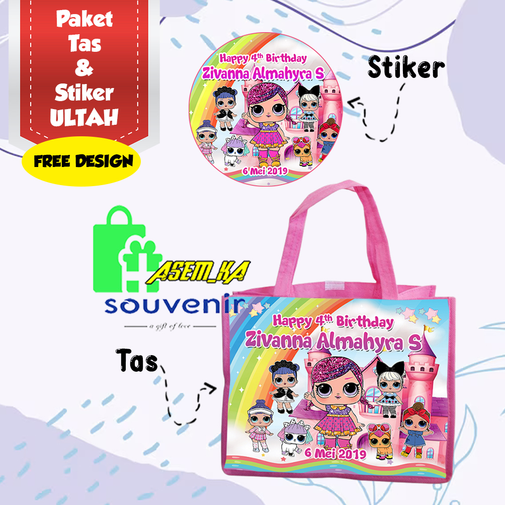 

PAKET ULTAH MURAH TAS DAN STIKER CUSTOM 2 HARI JADI