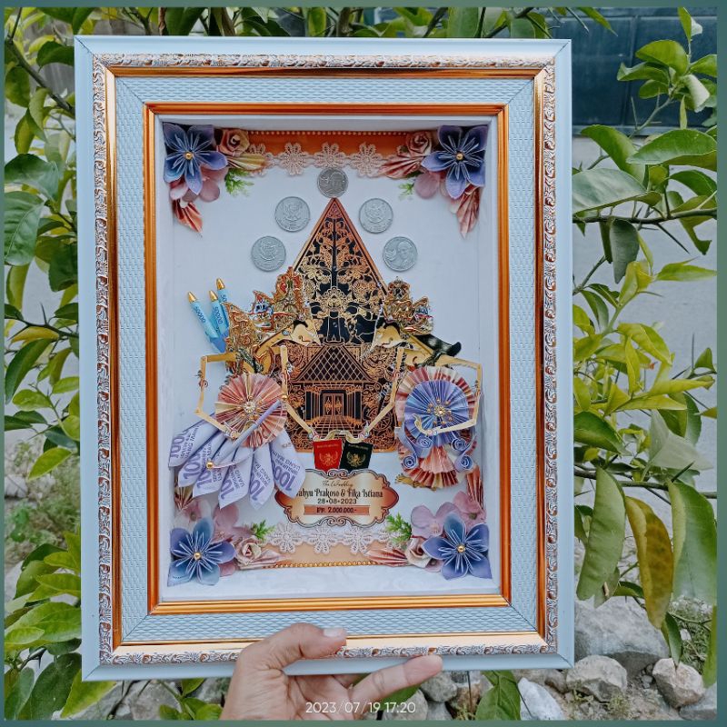Bingkai Figura Mahar Pernikahan Wayang Rama Sinta Simpel Bahan Perlengkapan Aksesoris Mahar Pernikah
