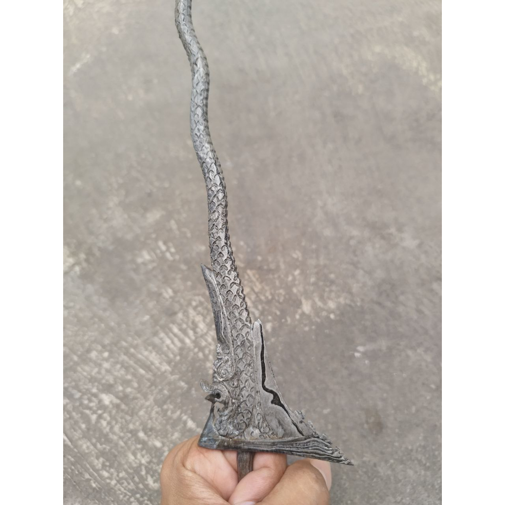 Keris Naga Runting Luk 9 pamor Ngulit Semongko