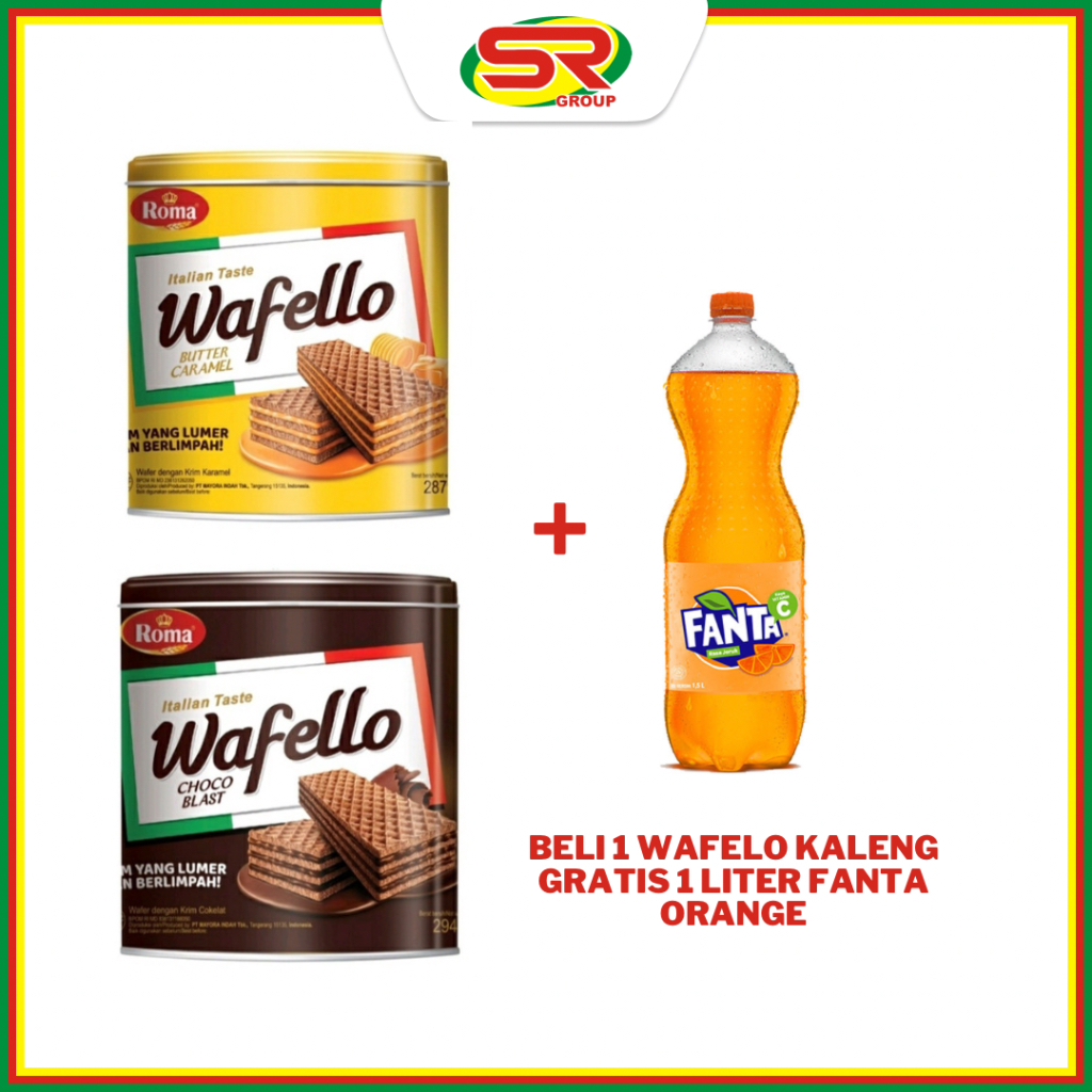 PROMO BELI 1 WAFELO KALENG, GRATIS 1 LITER FANTA ORANGE