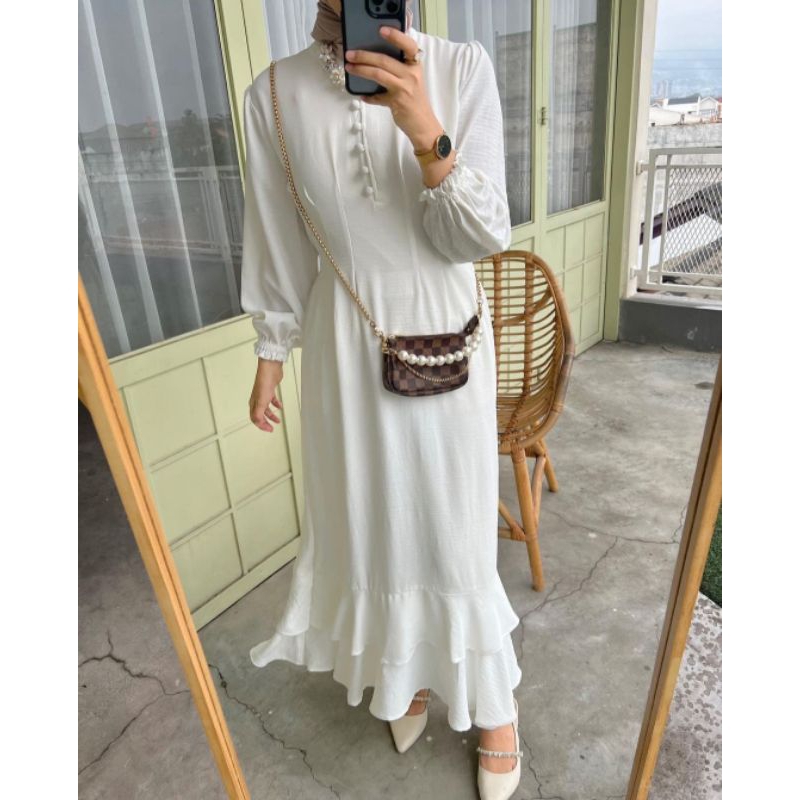 DRESS KONDANGAN KRINGKEL POLOS SLIM LOOK