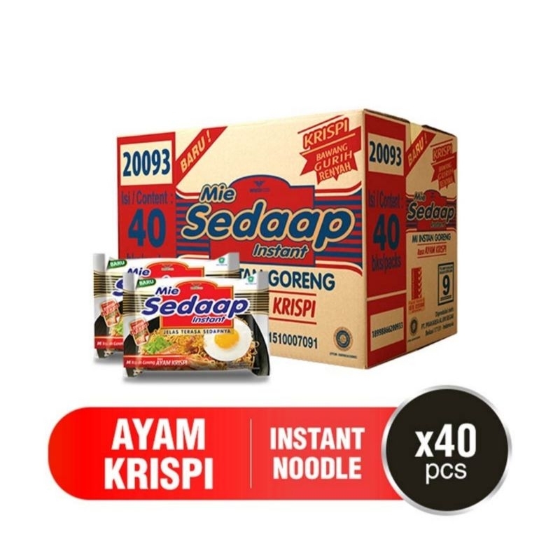 

MIE SEDAAP Goreng Ayam Krispi (40Pcs/1 Dus)