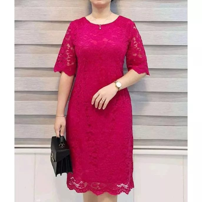 Baju Dress Imlek Pesta Natal Imlek Wanita Dewasa Murah Kekinian Terbaru 2023 Dress Brukat