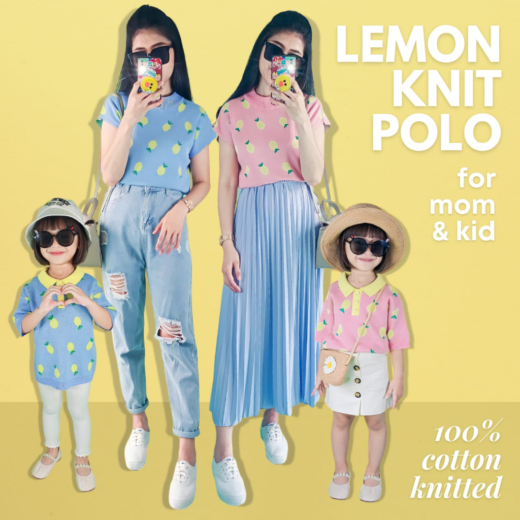 [PUNCAK TAMBORA] Lemon Knit Polo -  Baju Knit Anak / Baju Rajut Anak / Baju Knit Wanita / Baju Knit 
