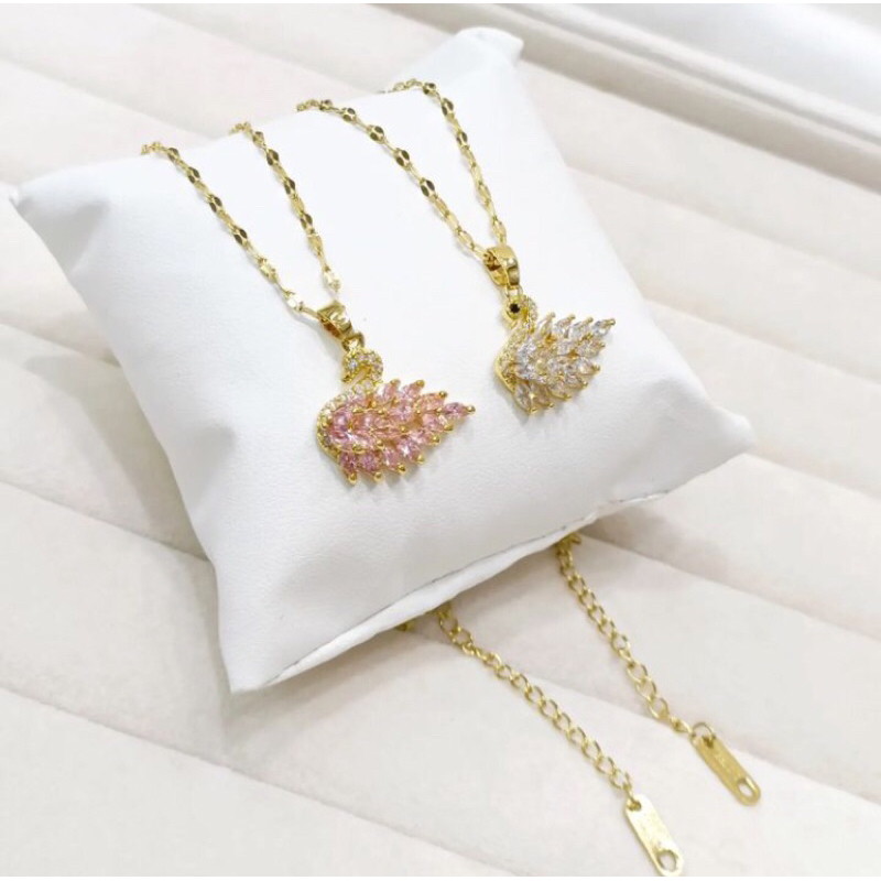 Kalung rantai titanium angsa swarovski fashion