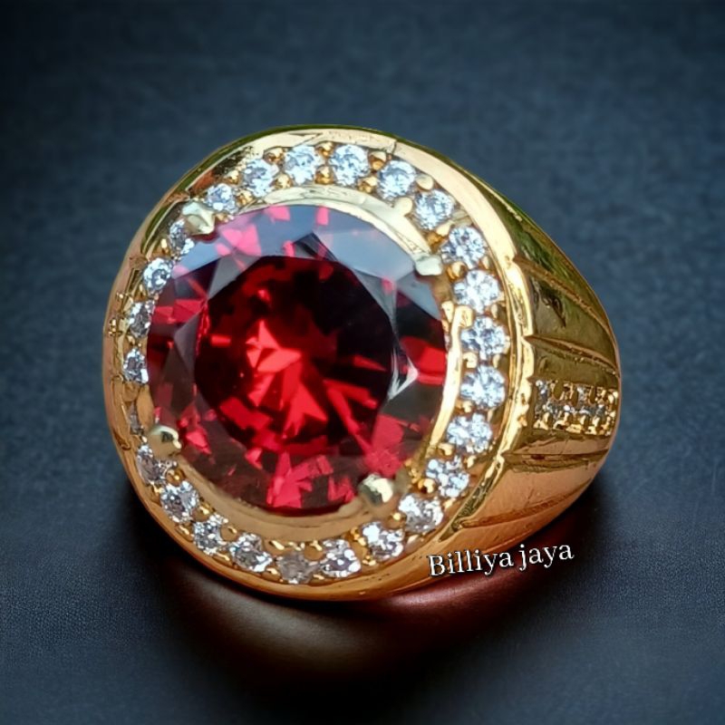 Cincin batu red garnet cutting top quality
