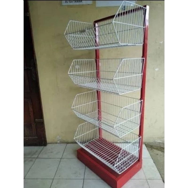 Rak Mega Master pajangan display ciki serbaguna susun 4 Jumbo