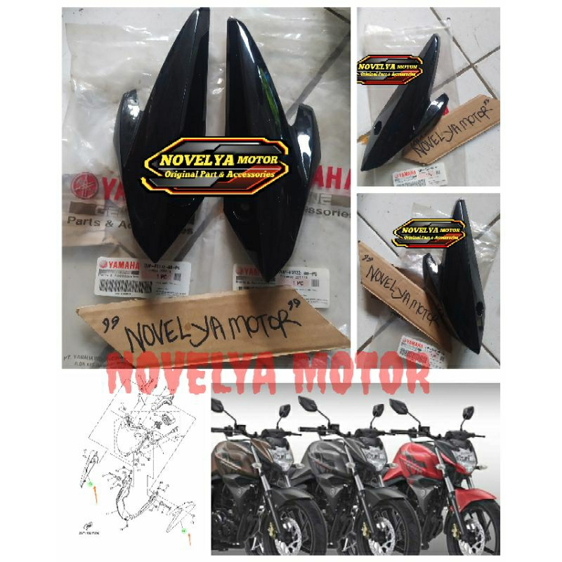 COVER OUTER KUPINGAN KUPING SIRIP LAMPU BYSON FI F I HITAM KANAN KIRI ORI 2UP-F31-P6