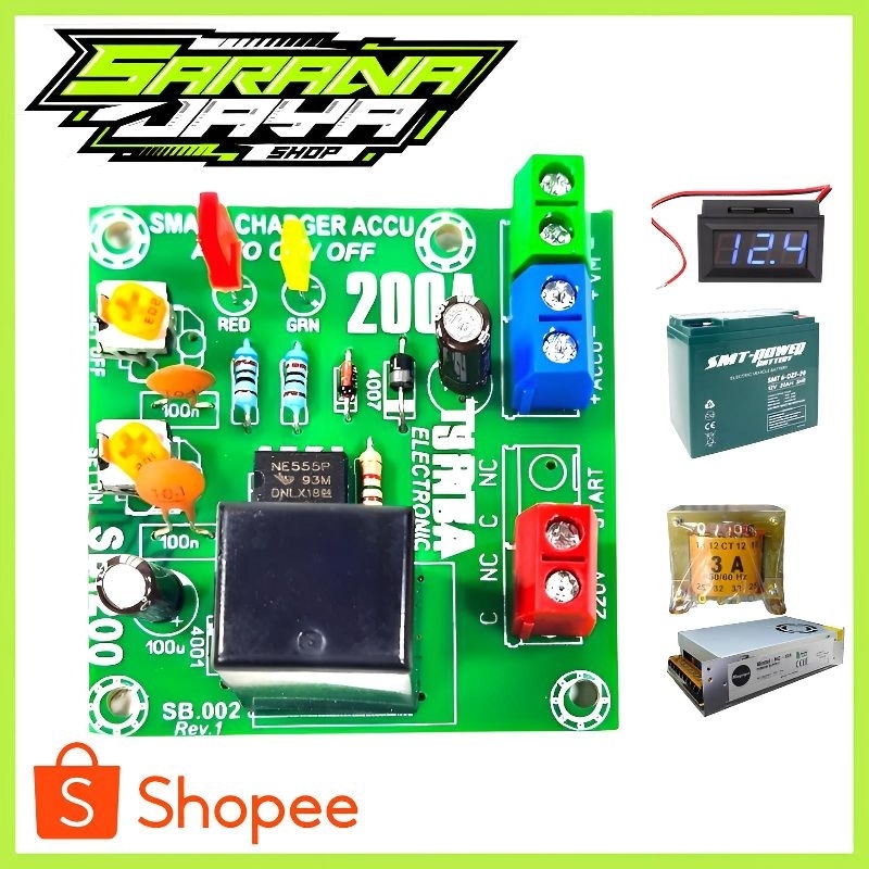 modul cas aki otomatis/Smart Charger Aki Cas Accu Pintar 200A