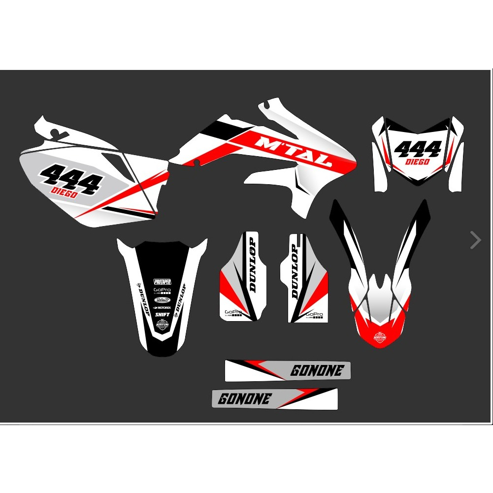 decal full body stiker keren viar cross 250 warna putih list merah