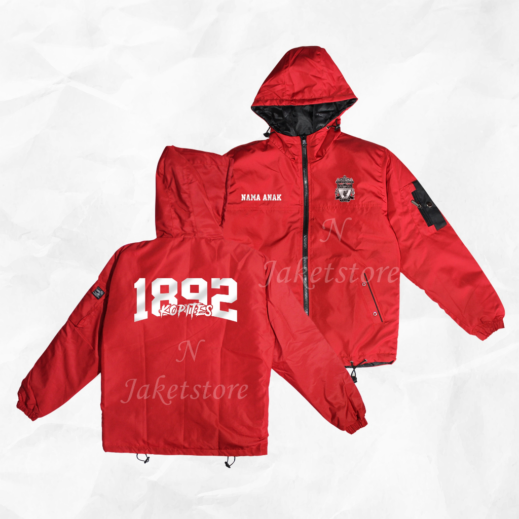 Jaket Anak Liverpool Kopites 1892 Free Logo Nama