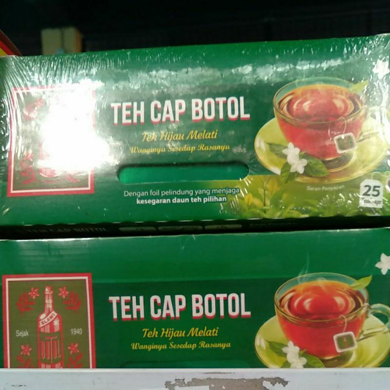 

teh cap botol teh hijau melati isi 25