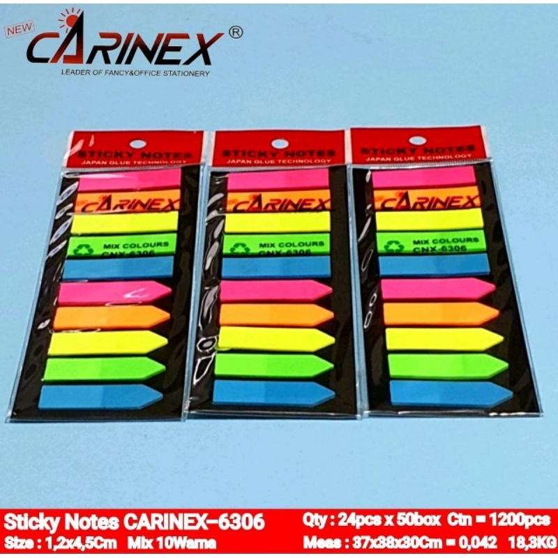 

Dalingshop Carinex Sticky Notes CNX-6306 Mix Colours 10 Colour 250 Sheets